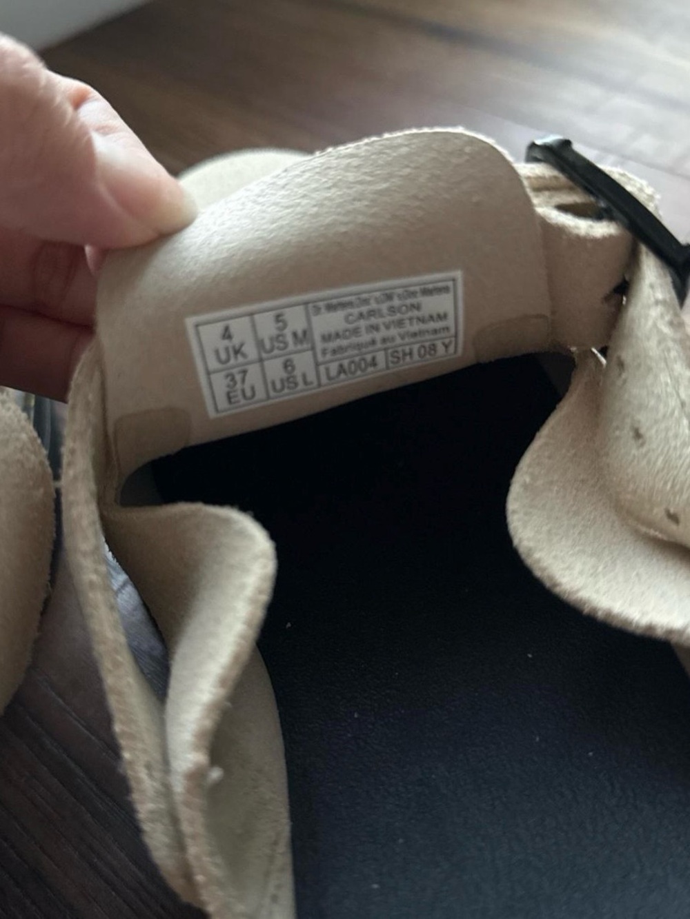 Dr Martins Beige Suede Sandals with Buckle